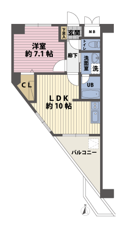 1LDKの間取図